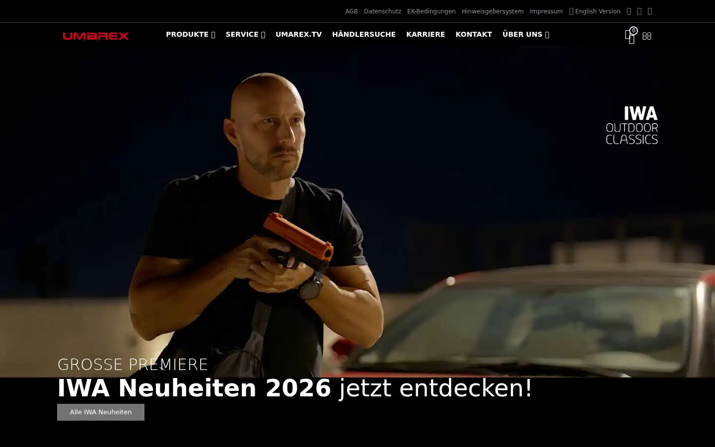 Screenshot of umarex.de