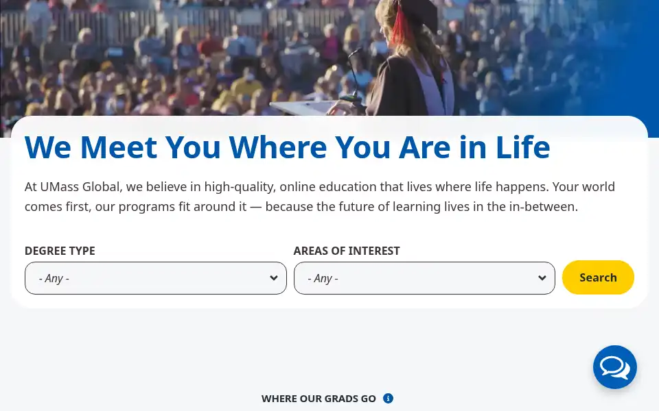 Screenshot of umassglobal.edu