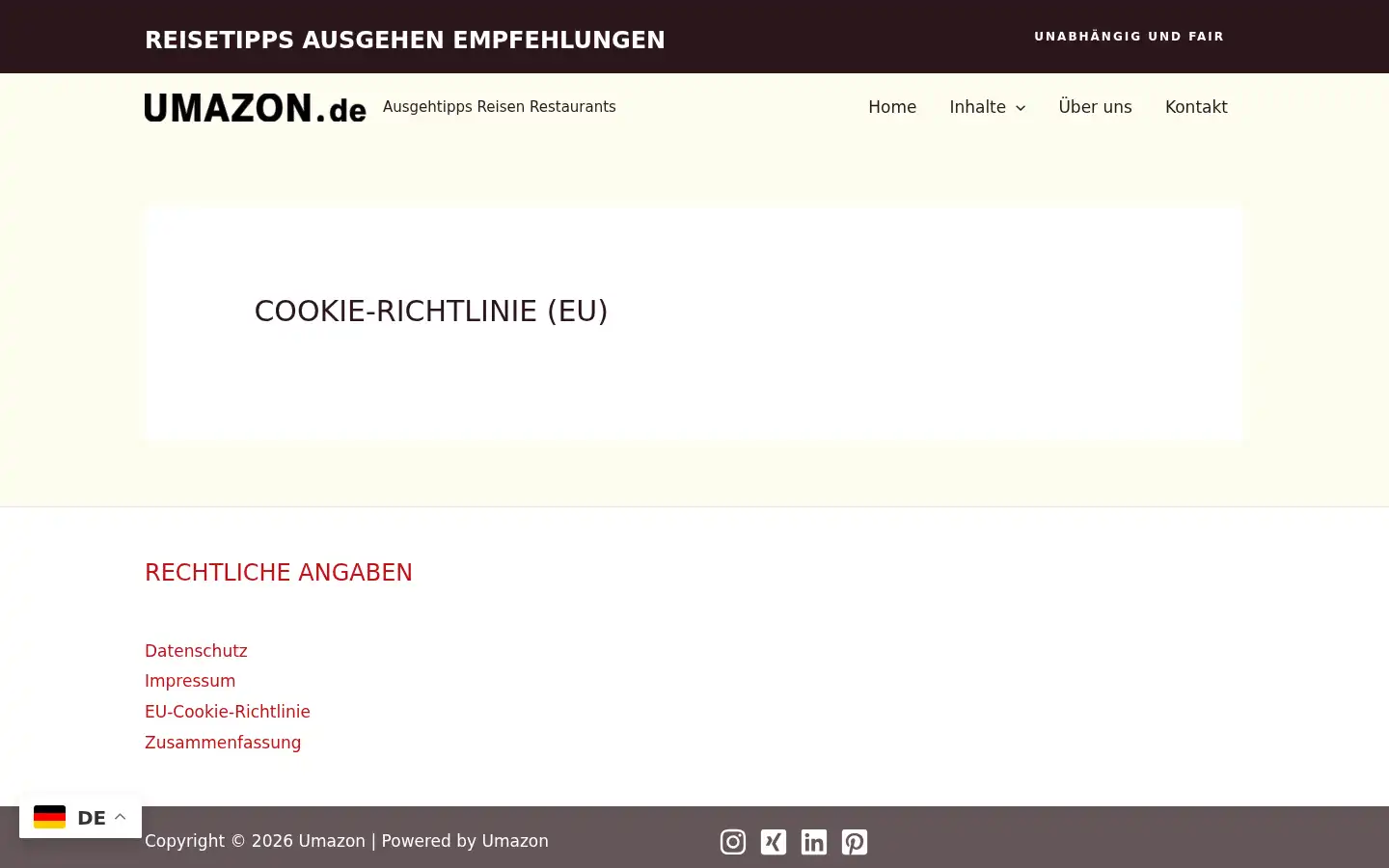 Screenshot of umazon.de