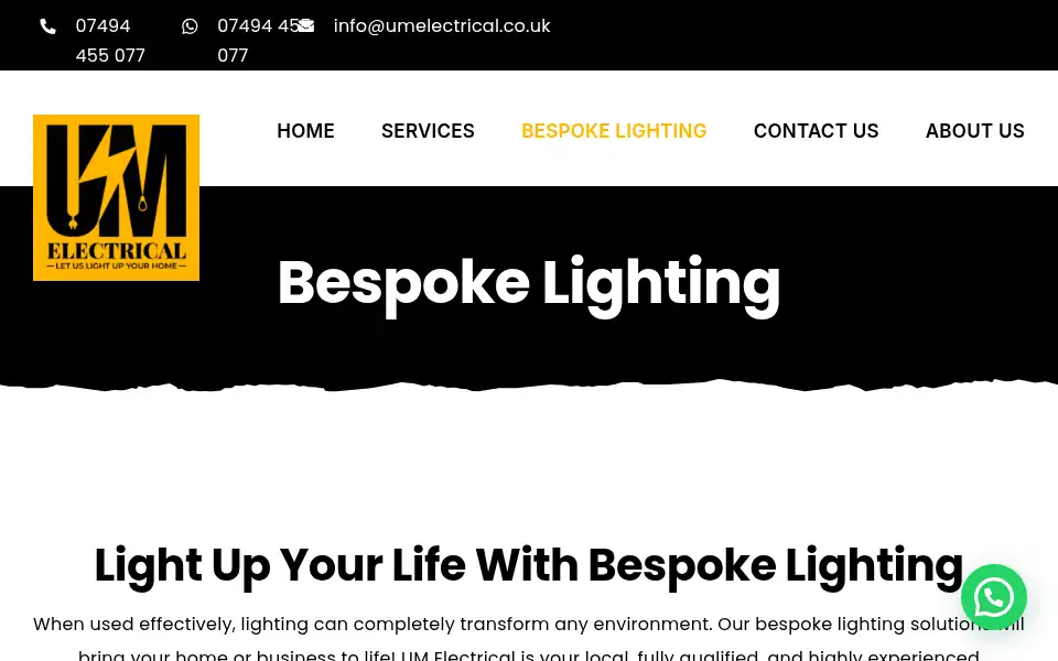 Screenshot of umelectrical.co.uk