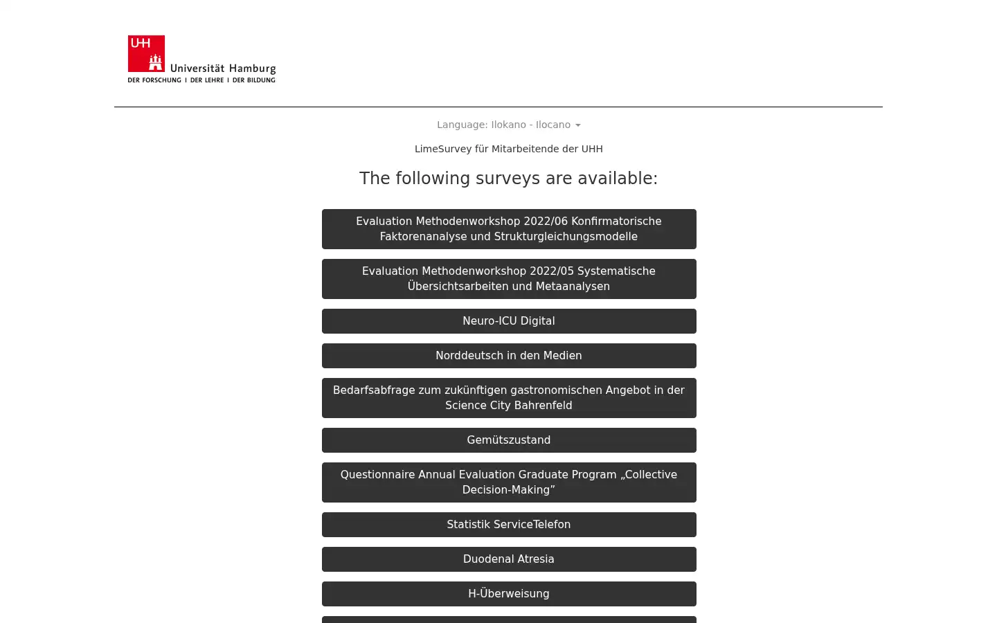 Screenshot of umfragen.uni-hamburg.de