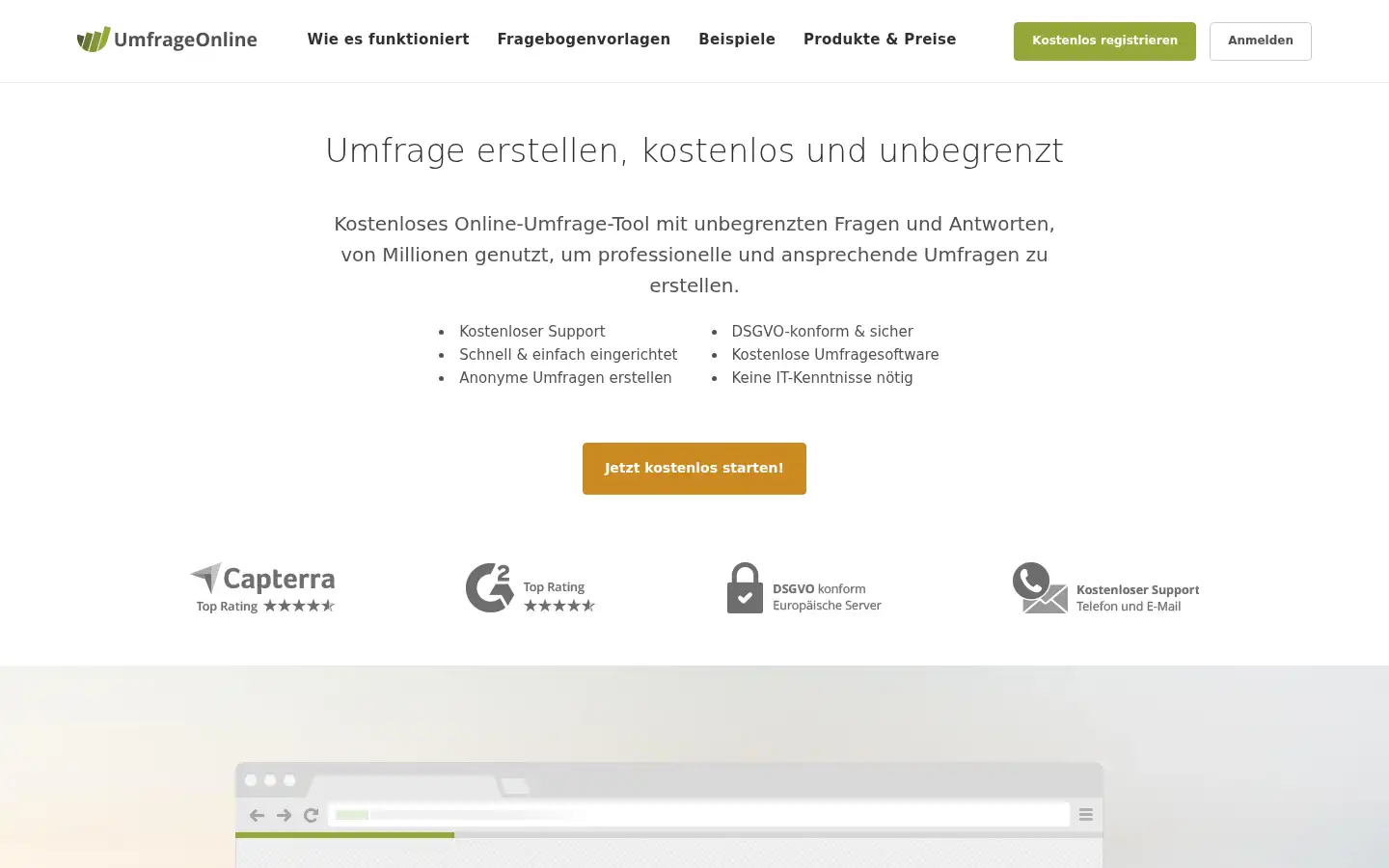 Screenshot of umfrageonline.com