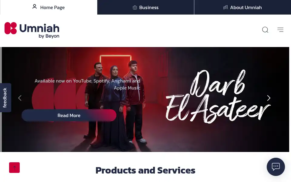 Screenshot of umniah.com