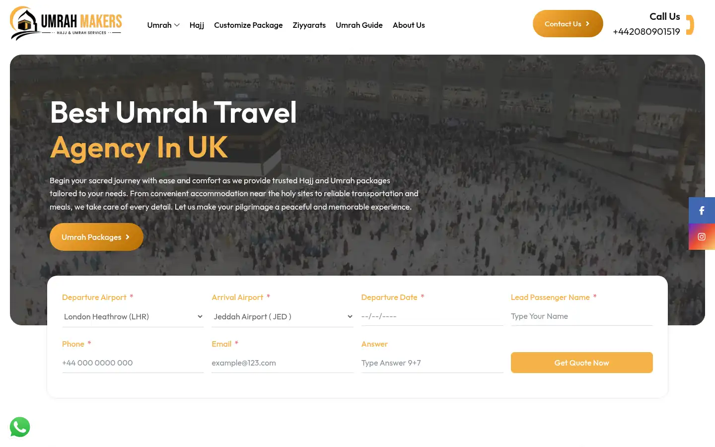 Screenshot of umrahmakers.co.uk