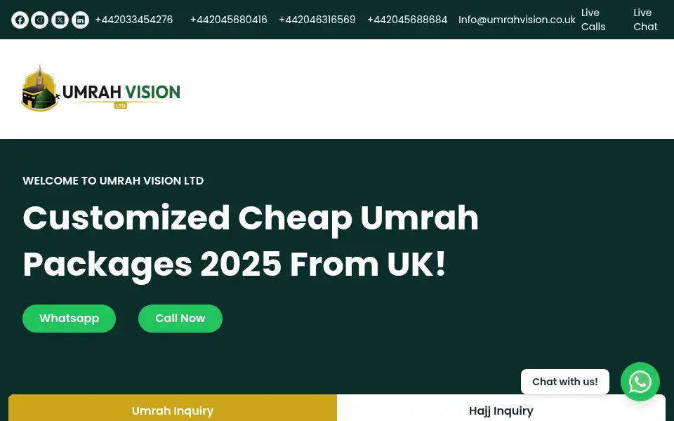 Screenshot of umrahvision.co.uk