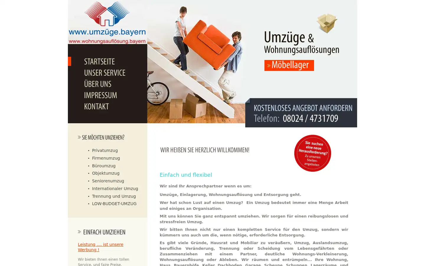 Screenshot of umzuege.bayern