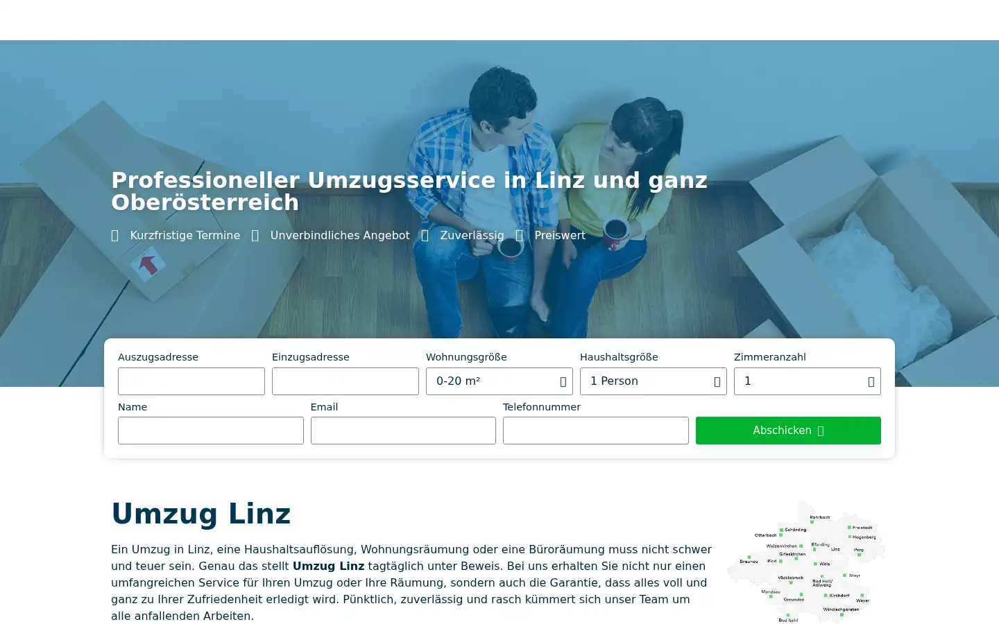 Screenshot of umzug-linz.at