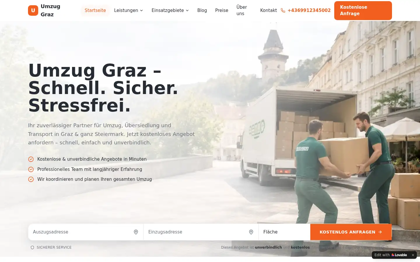 Screenshot of umzuggraz.at