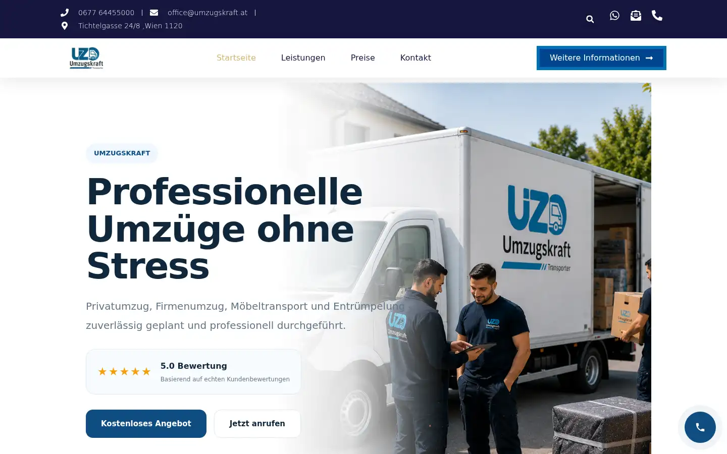 Screenshot of umzugskraft.at
