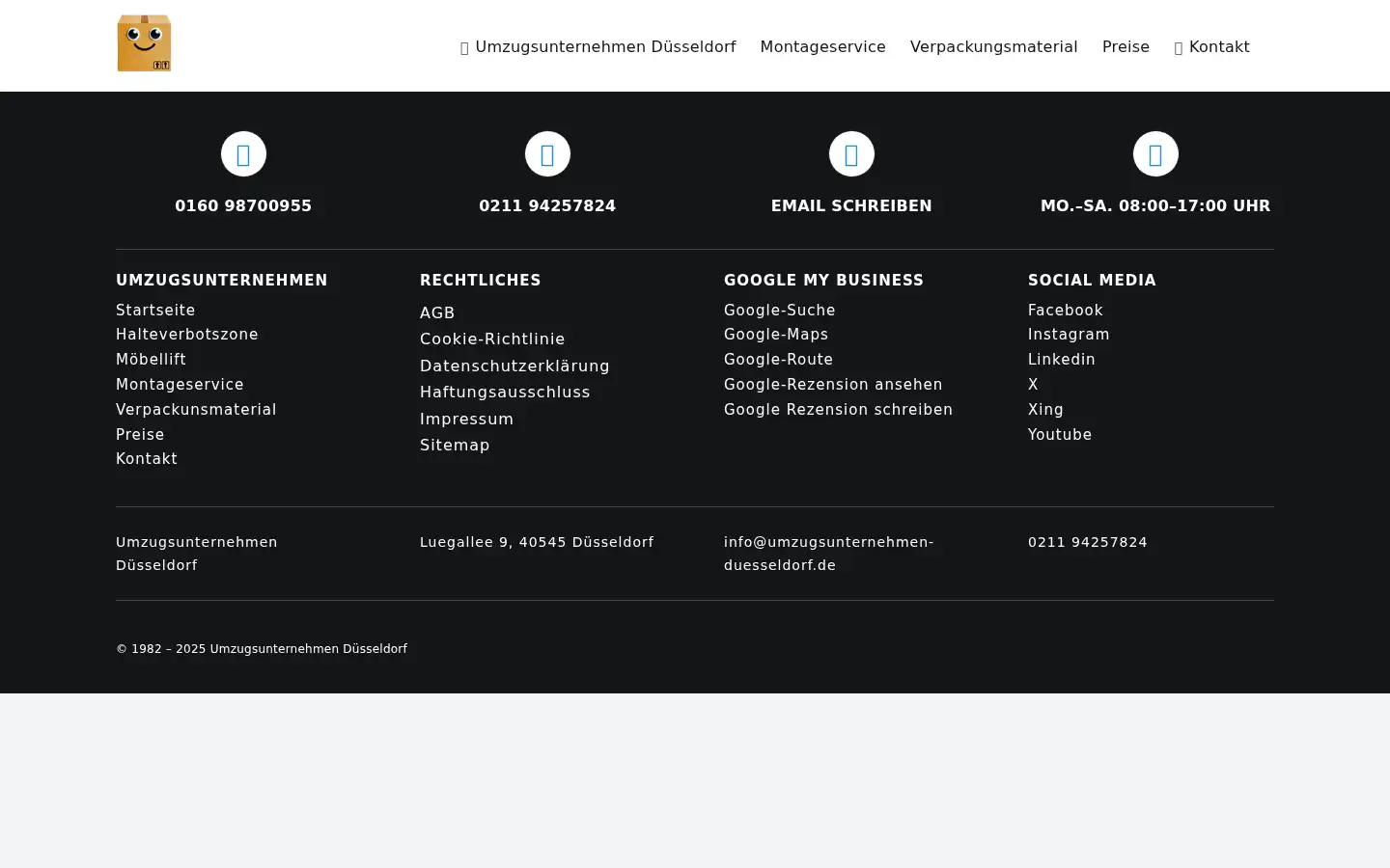 Screenshot of umzugsunternehmen-duesseldorf.de