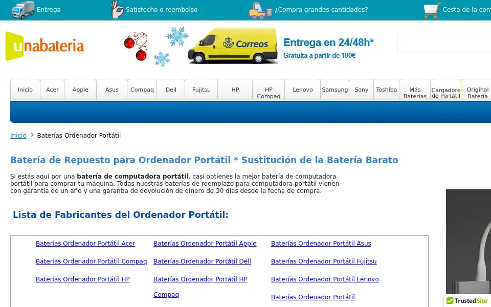 Screenshot of unabateria.es