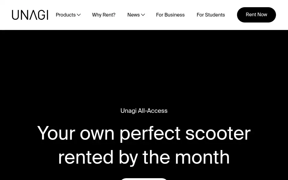 Screenshot of unagiscooters.com