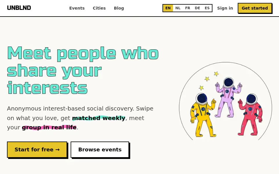 Screenshot of unblnd.com