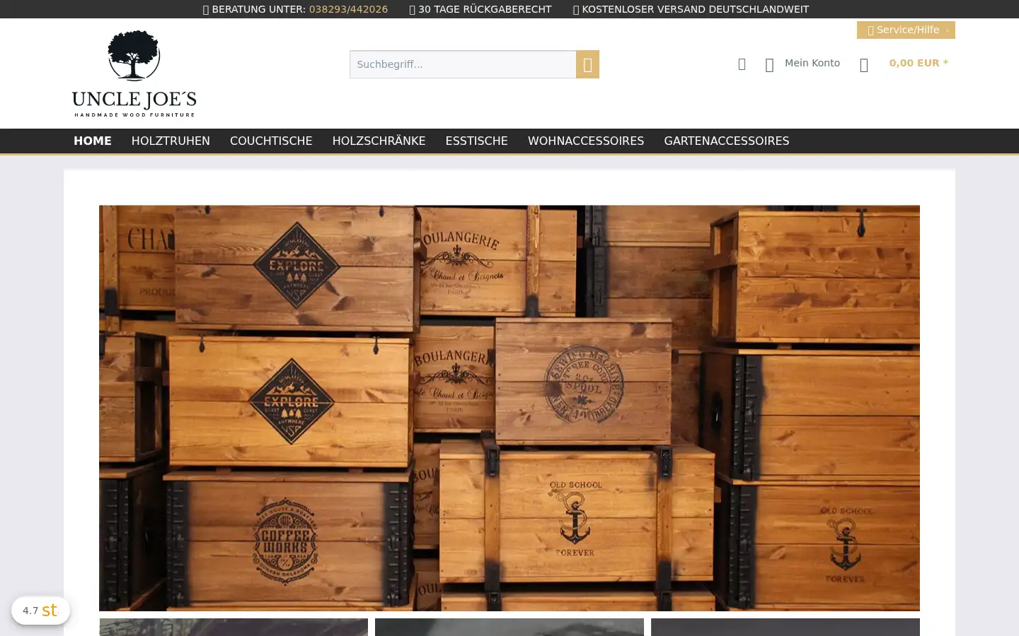Screenshot of uncle-joes.de