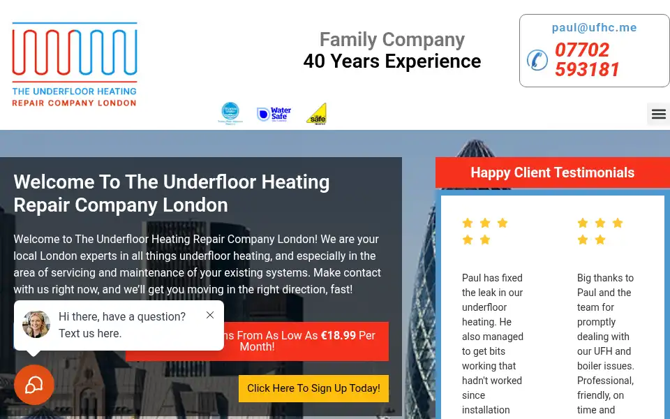 Screenshot of underfloor-heating-company.com