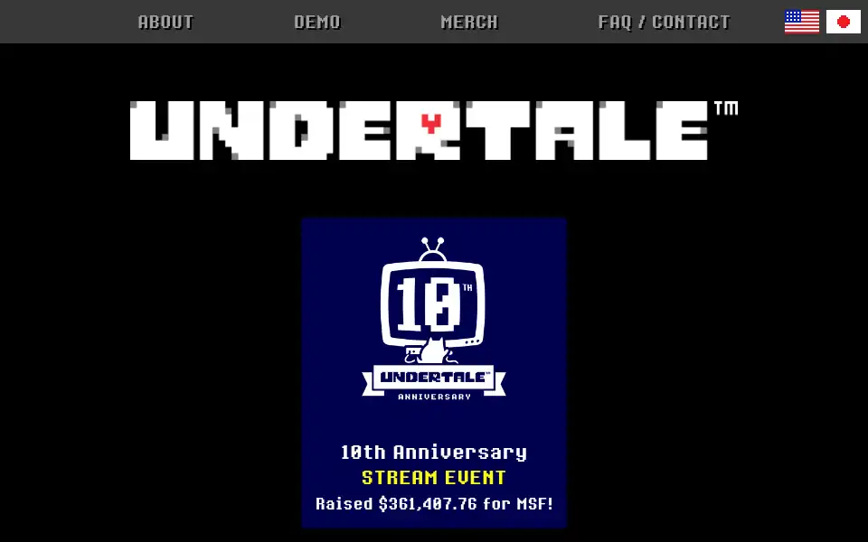 Screenshot of undertale.com