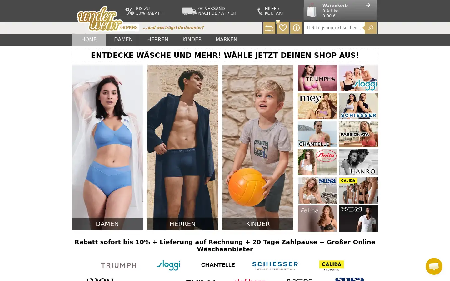 Screenshot of underwearshopping.de