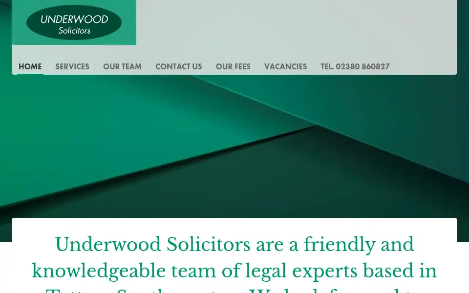 Screenshot of underwoodsolicitors.co.uk