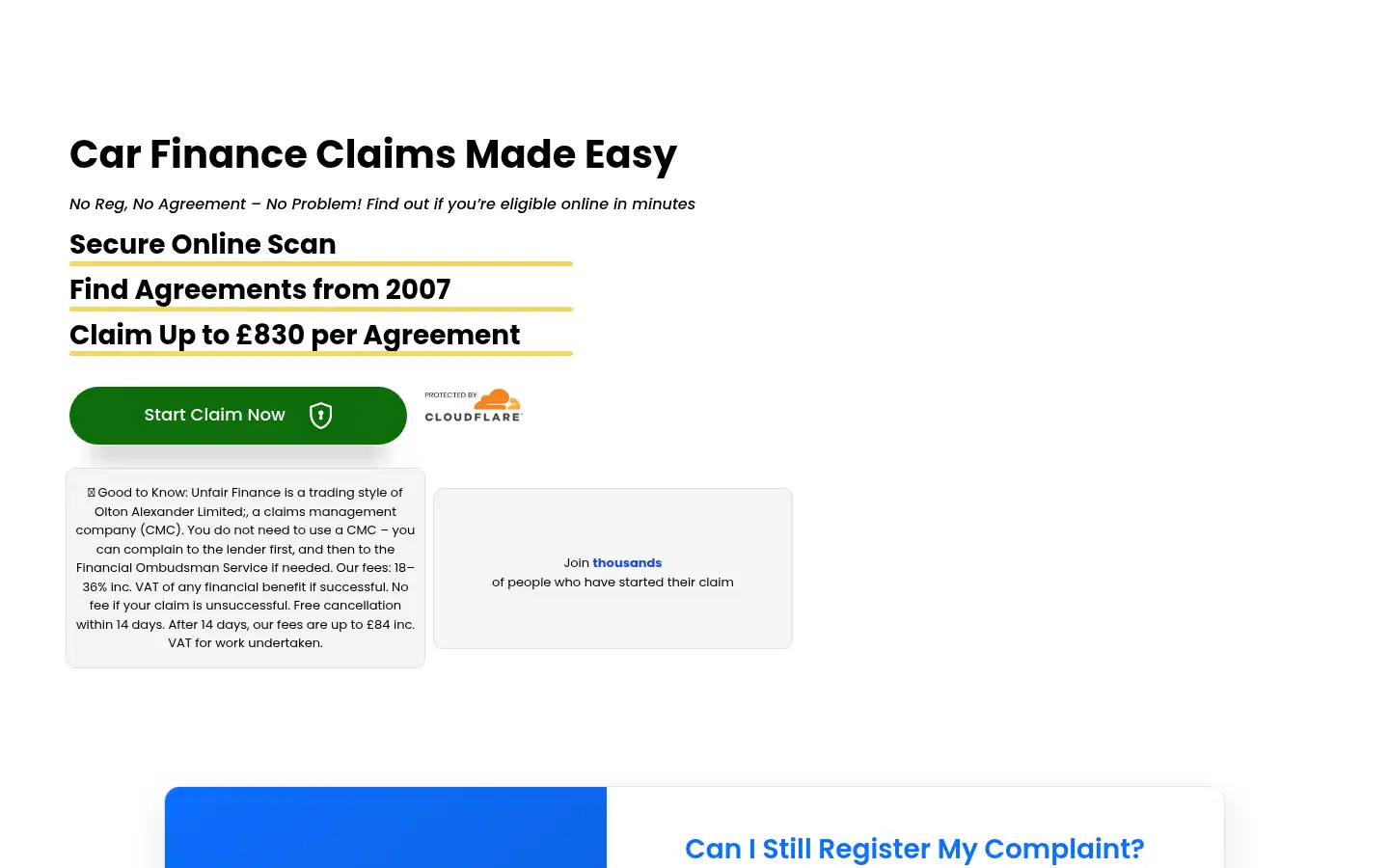 Screenshot of unfairfinance.co.uk