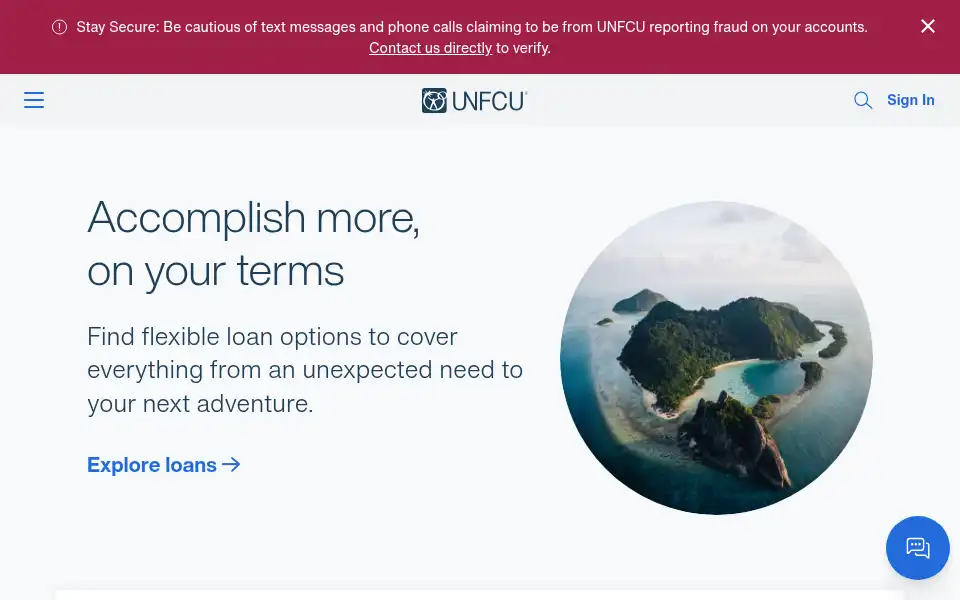 Screenshot of unfcu.org
