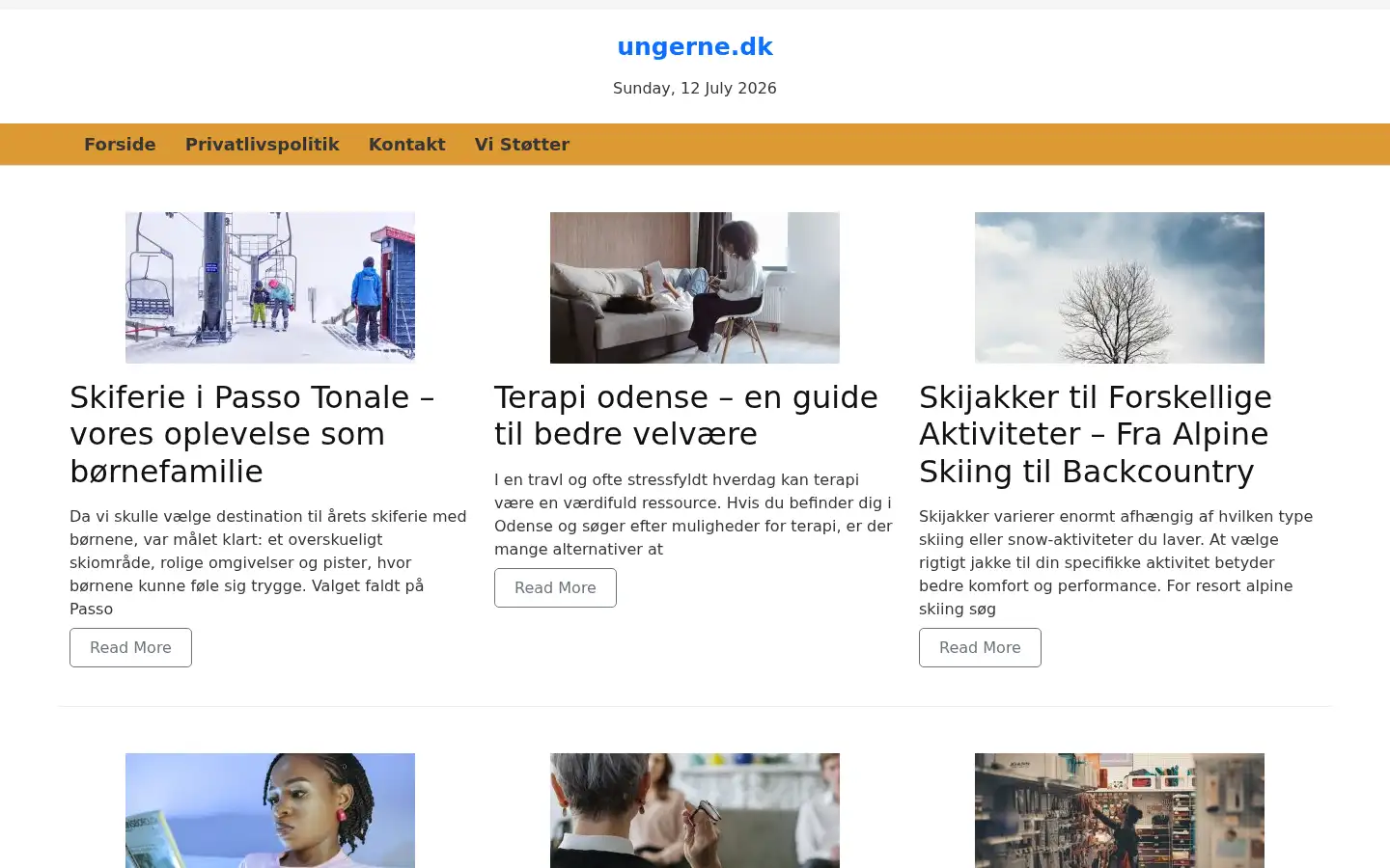 Screenshot of ungerne.dk