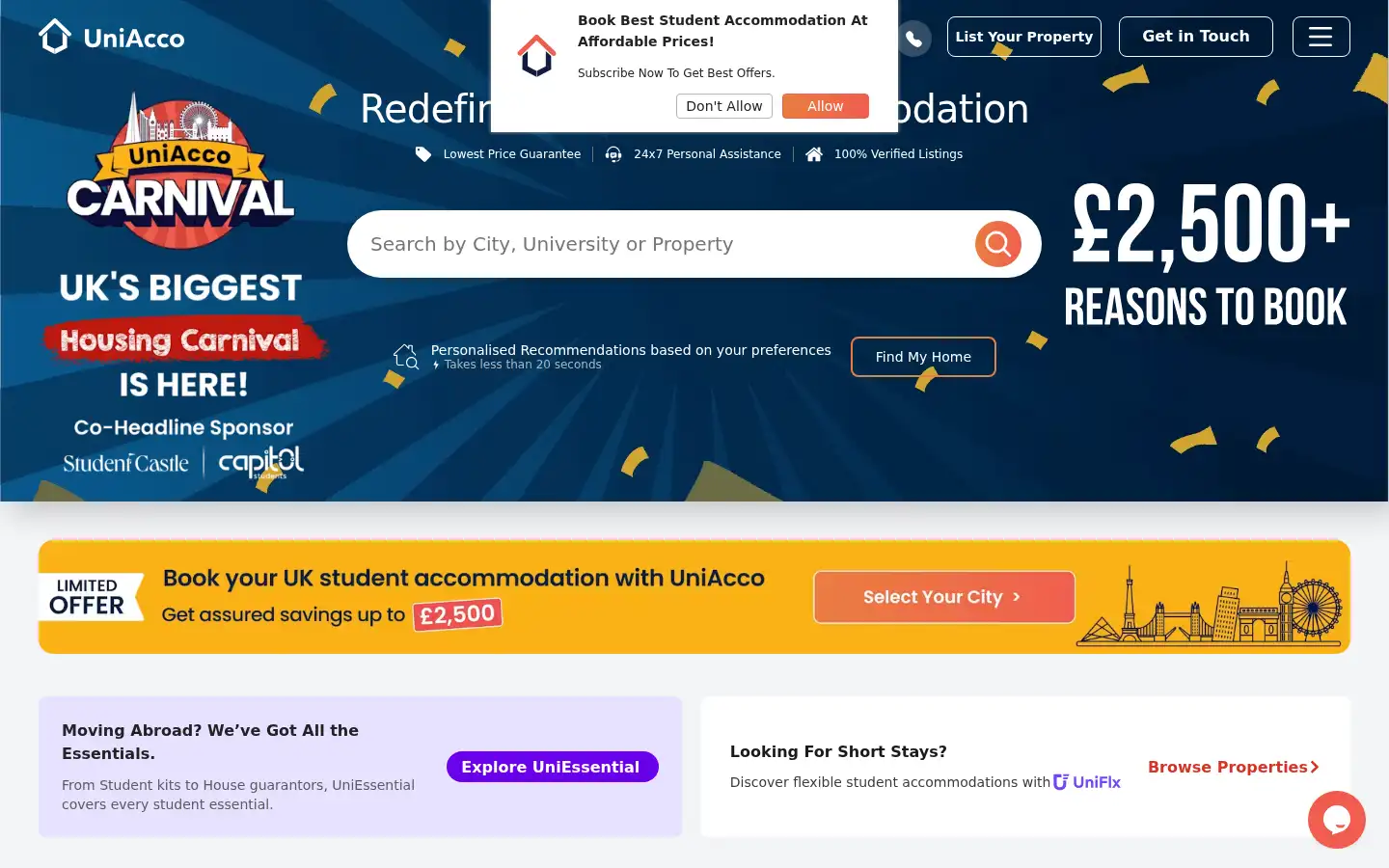 Screenshot of uniacco.com