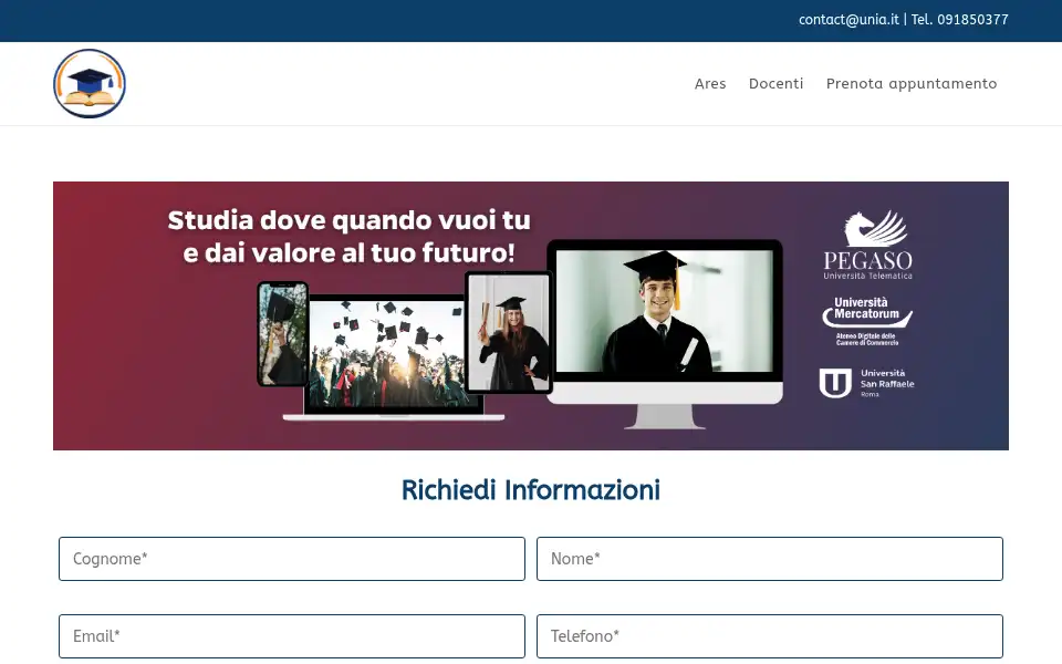 Screenshot of uniares.it