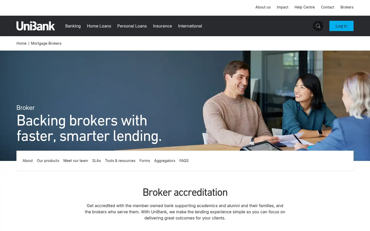 Screenshot of unibank.com.au