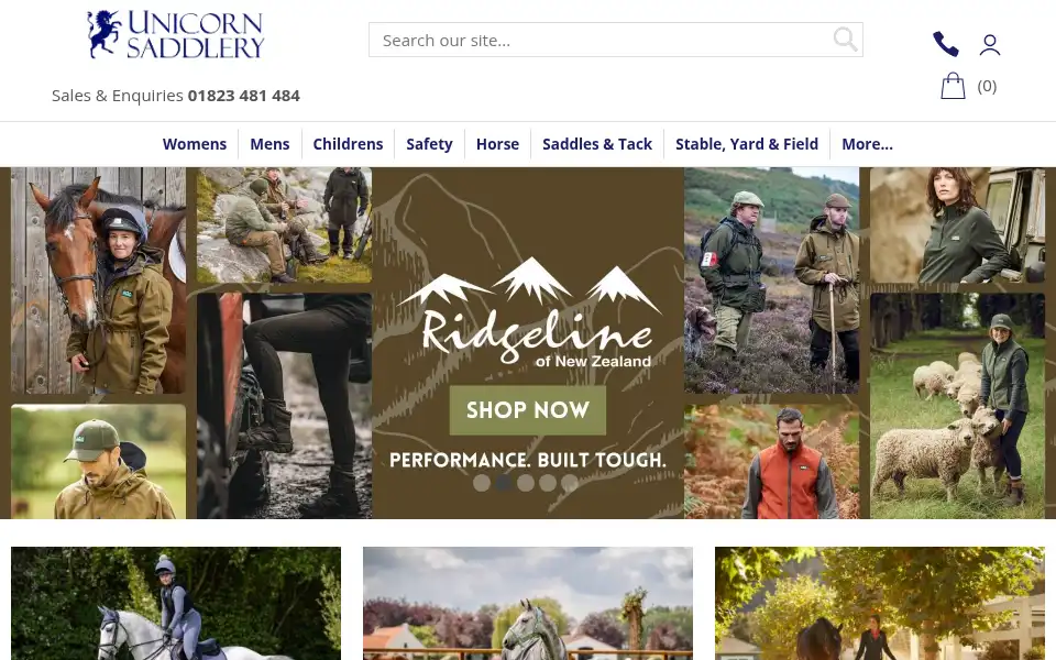 Screenshot of unicornsaddlery.com