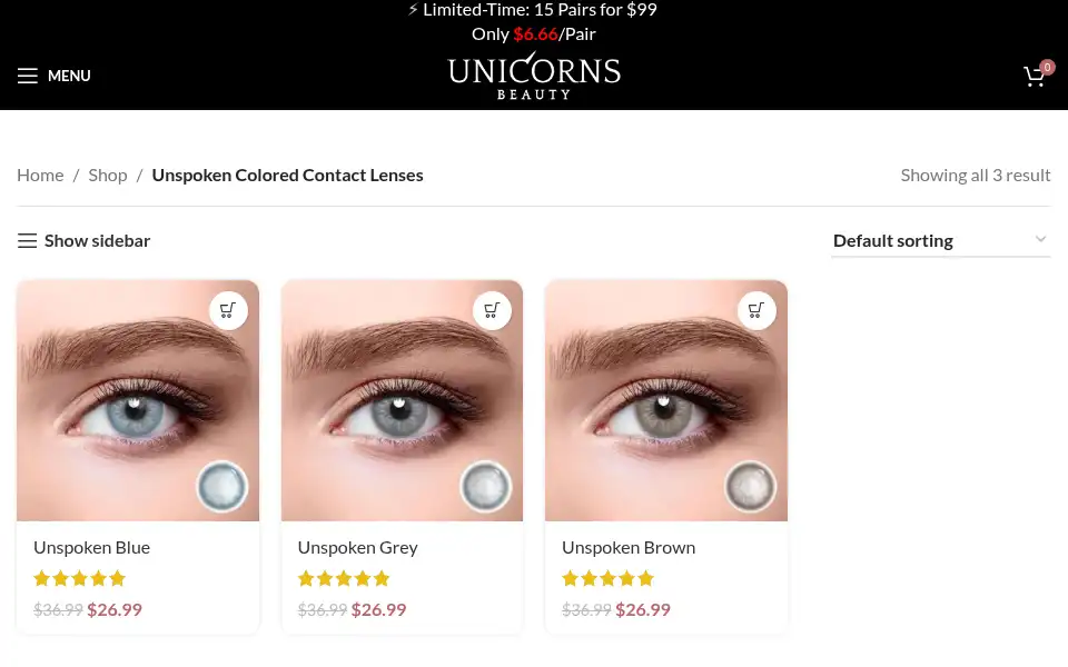 Screenshot of unicornsbeauty.com