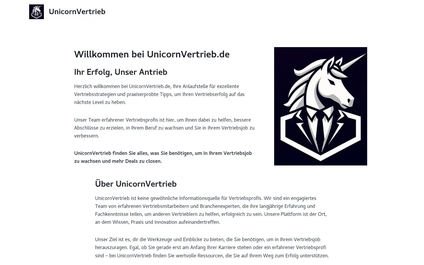 Screenshot of unicornvertrieb.de