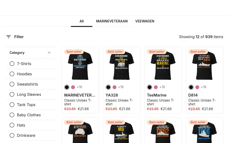 Screenshot of uniektee.com
