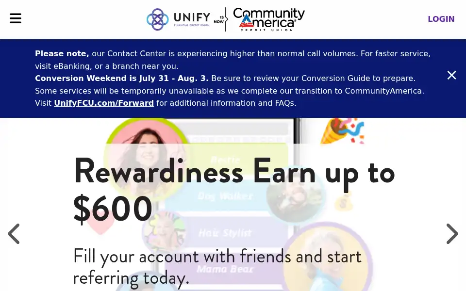 Screenshot of unifyfcu.com