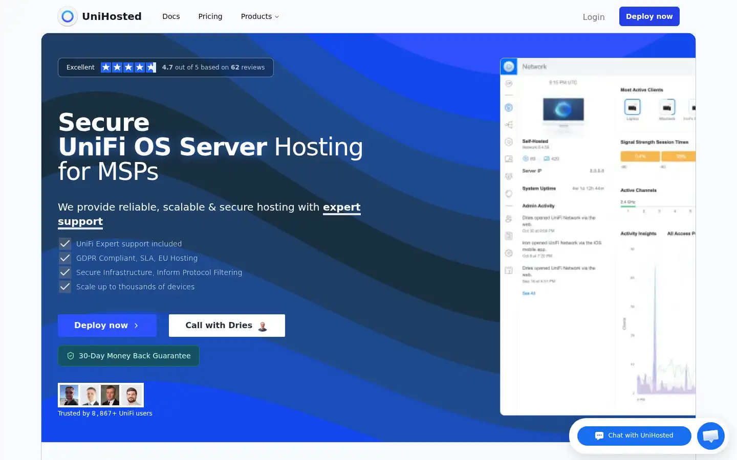 Screenshot of unihosted.com