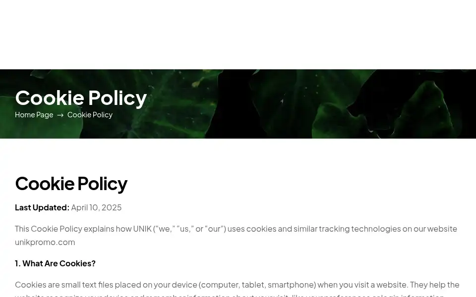 Screenshot of unikpromo.com
