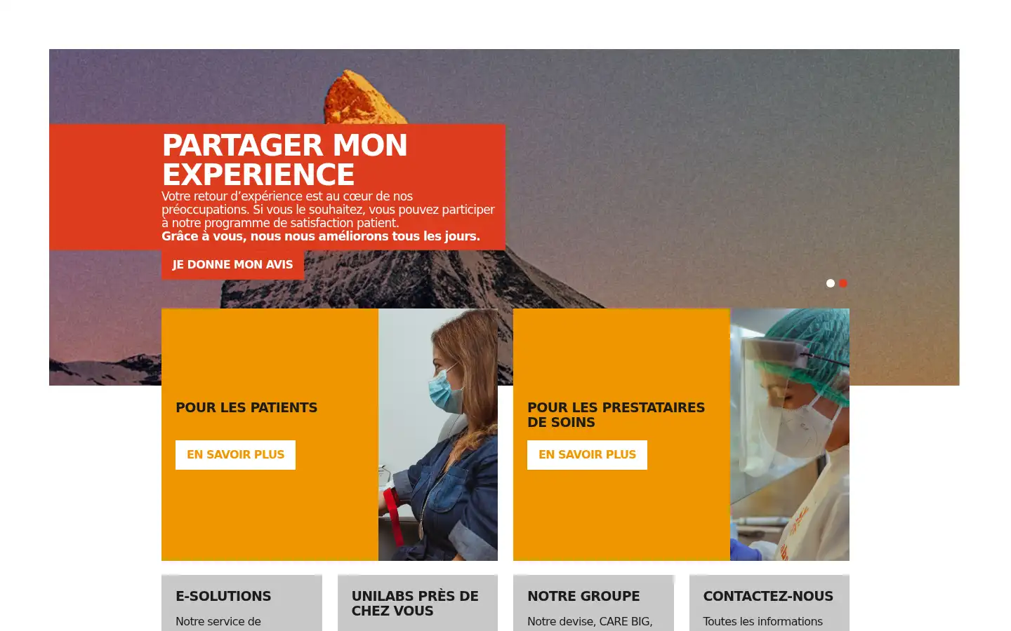 Screenshot of unilabs.ch
