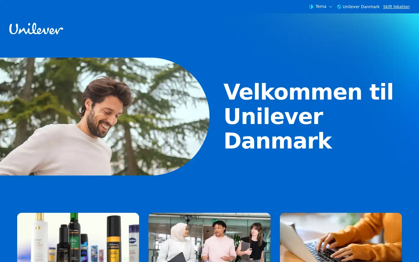 Screenshot of unilever.dk