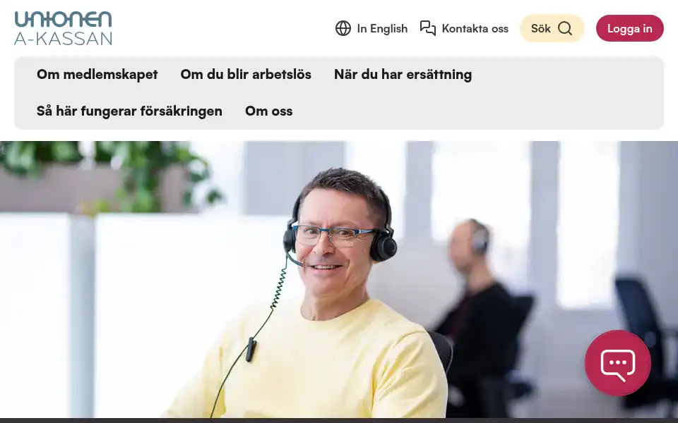 Screenshot of unionensakassa.se