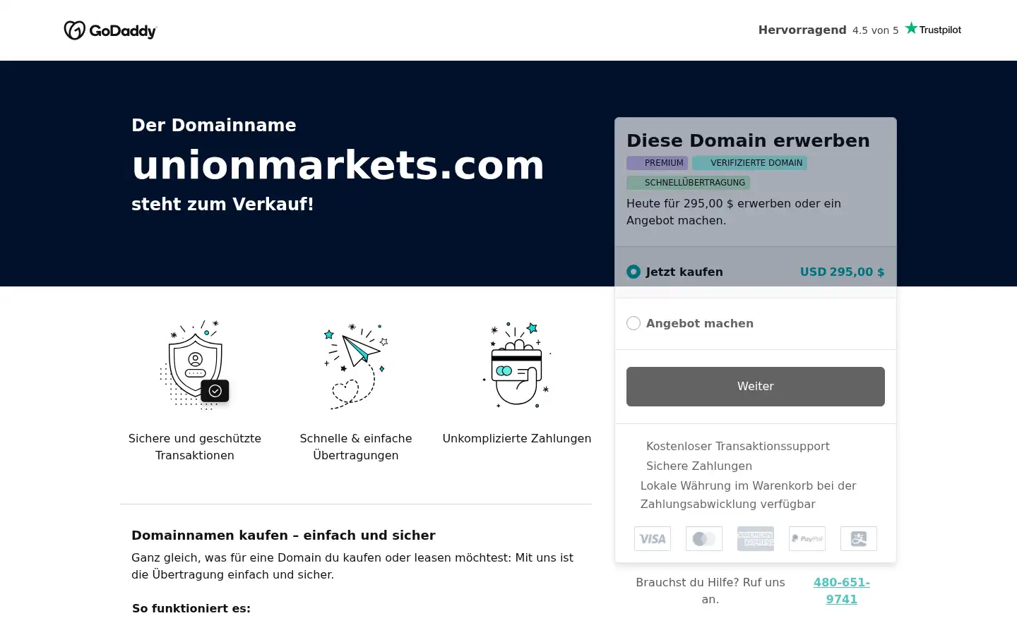 Screenshot of unionmarkets.com