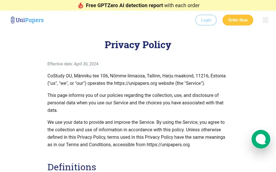 Screenshot of unipapers.org