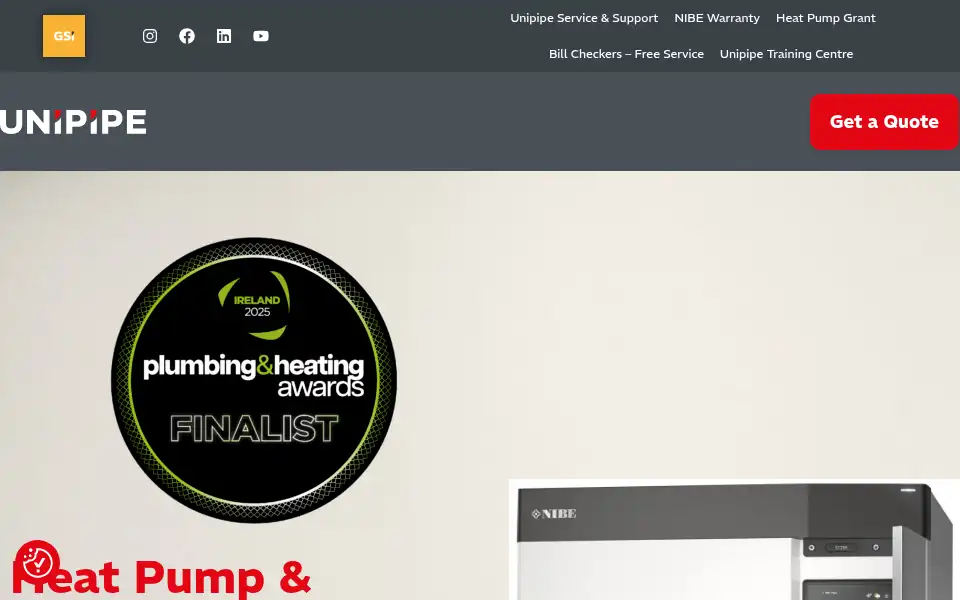 Screenshot of unipipe.ie
