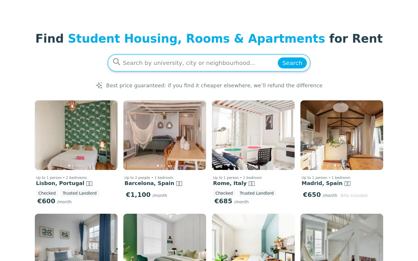 Screenshot of uniplaces.com