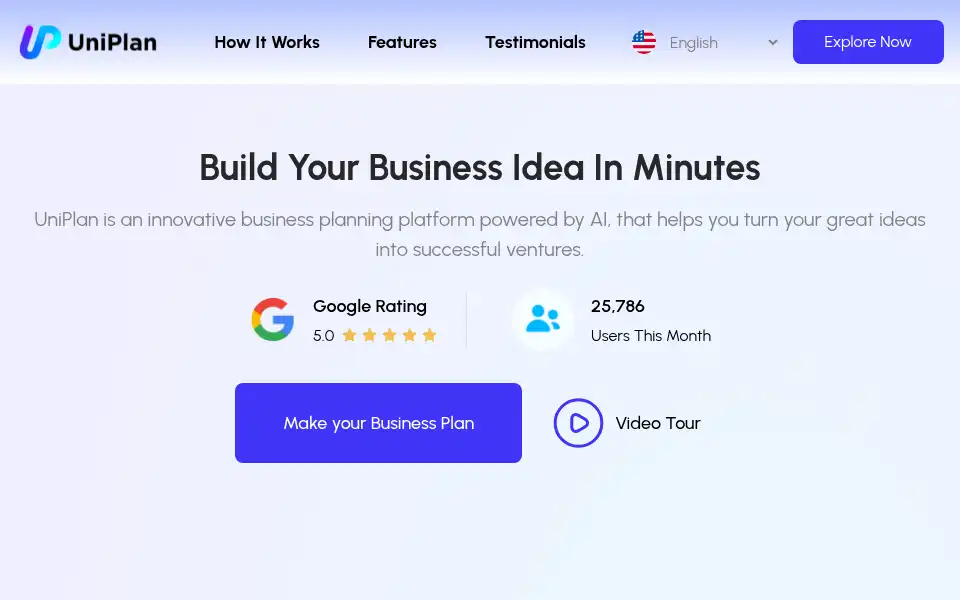 Screenshot of uniplan.ai