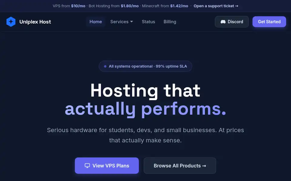 Screenshot of uniplex.xyz