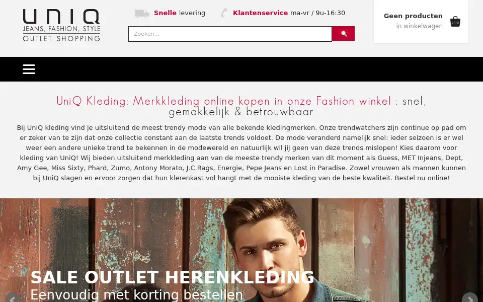 Screenshot of uniqkleding.nl