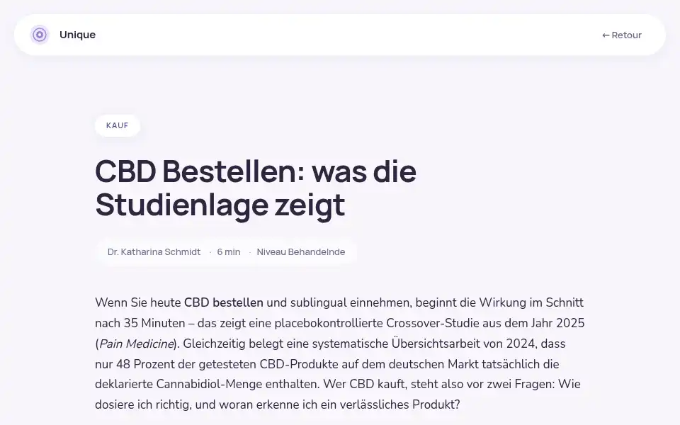 Screenshot of unique-cbd.de