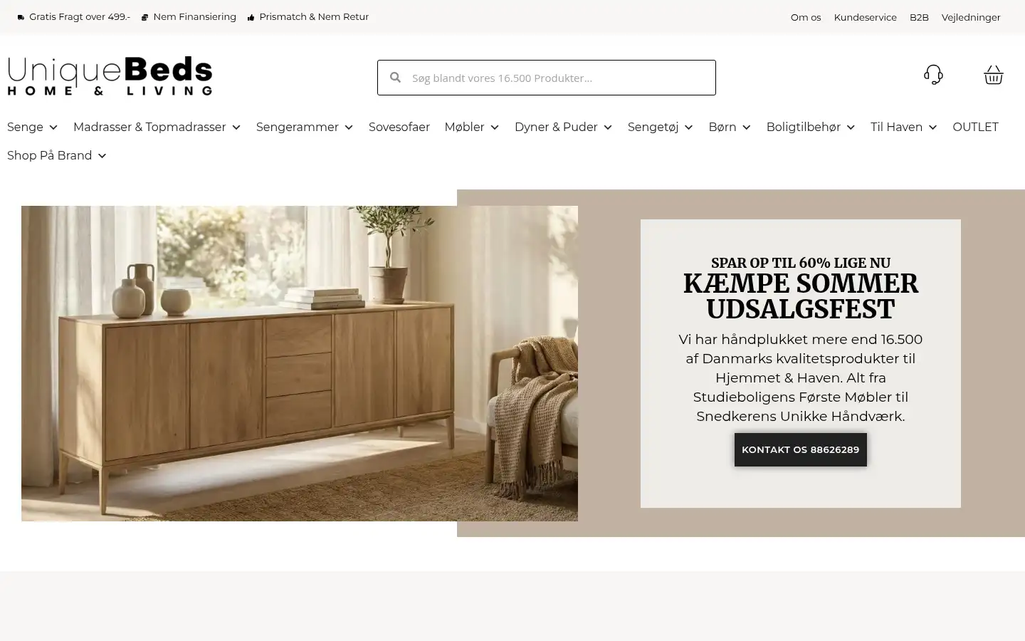 Screenshot of uniquebeds.com