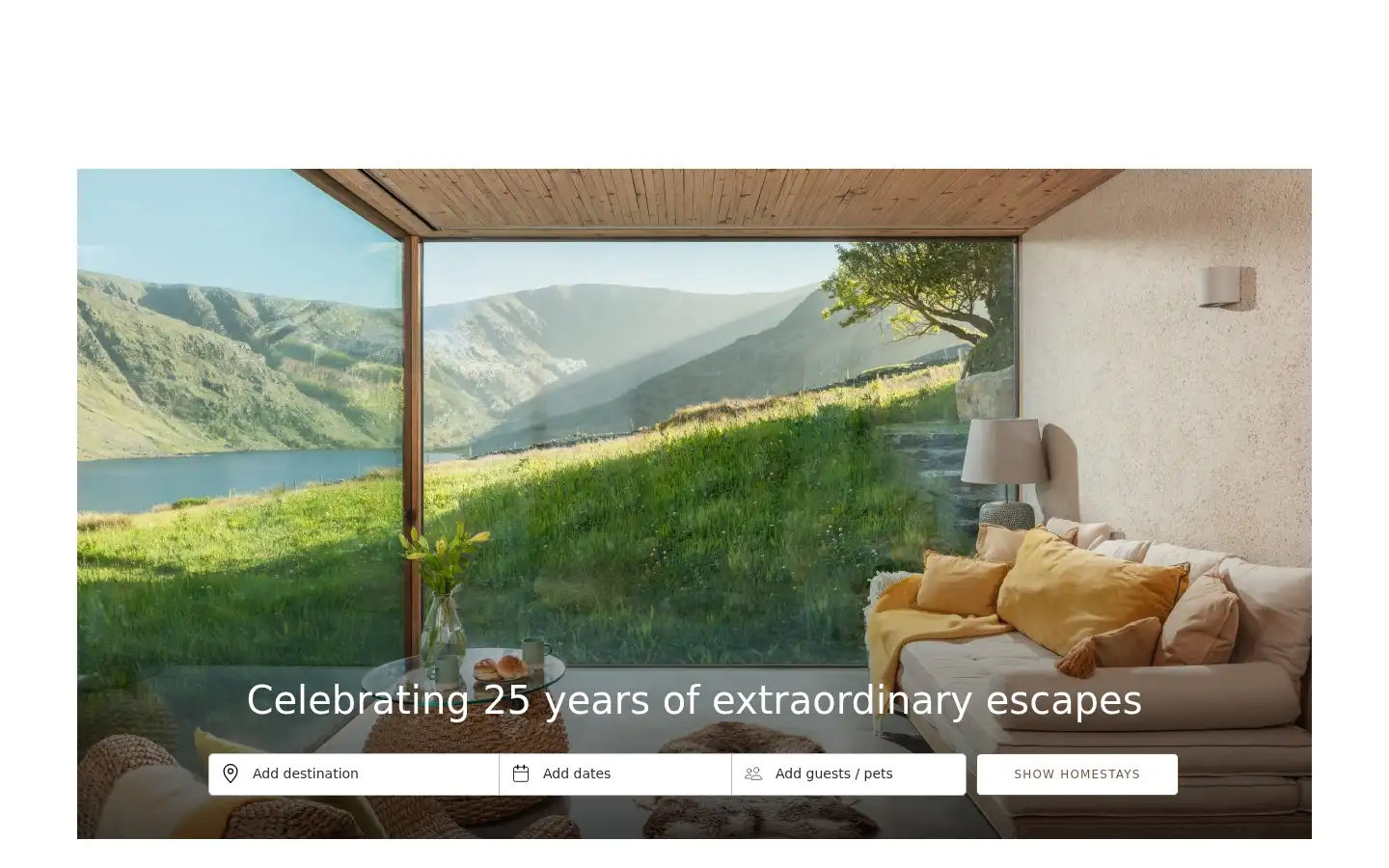Screenshot of uniquehomestays.com