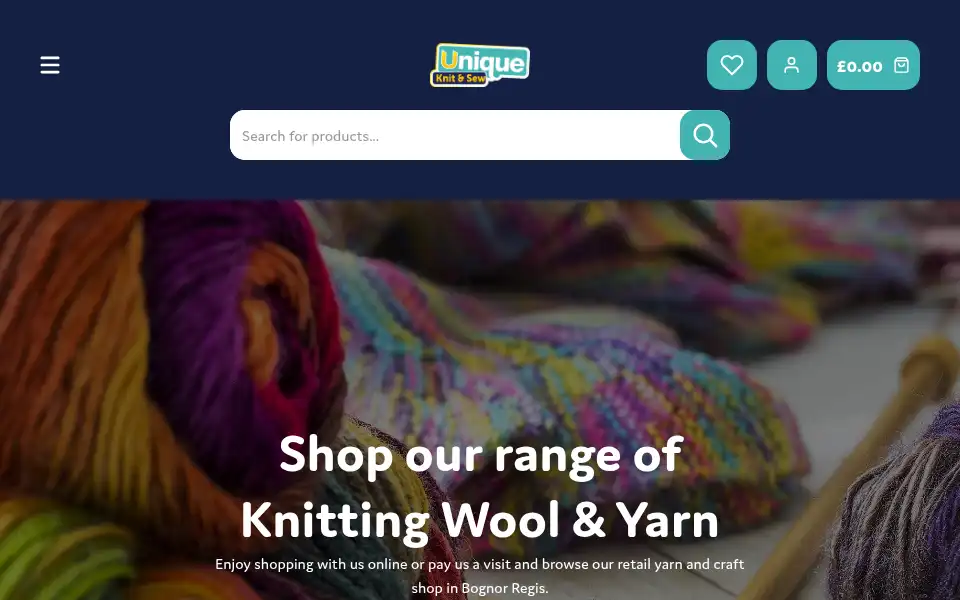 Screenshot of uniqueknitandsew.co.uk