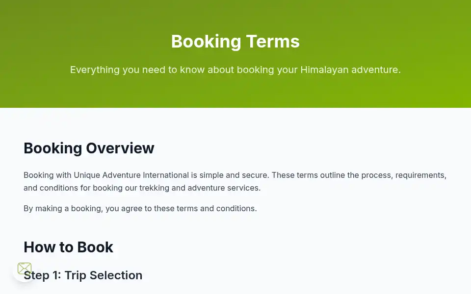 Screenshot of uniquetreks.com